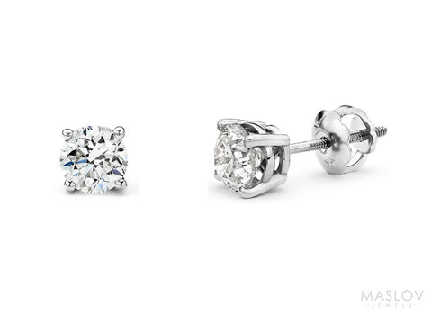 Diamond Earring Studs in White Gold Setting