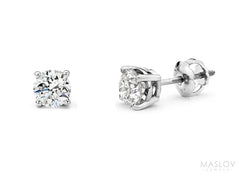 Diamond Earring Studs in White Gold Setting