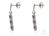 Tanzanite 6 Stone Drop Floating Earrings in White Gold Frame