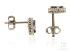 Trillion Tanzanite Stud Earrings in White Gold Fancy Frame