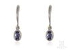 Tanzanite Drop Oval Earrings in White Gold