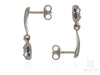 Tanzanite Drop Oval Earrings in White Gold