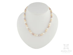 Pearl Necklace 9.5mm 45cm Oval Multi Colored Beads