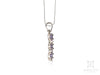 Tanzanite 3 Stone Floating Pendant in White Gold with Chain